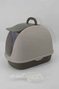 Thumbnail for YES4PETS Cat Toilet Litter Box  Portable Hooded Tray House with Scoop and  Handle Brown