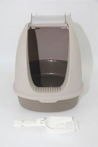 Thumbnail for YES4PETS Cat Toilet Litter Box  Portable Hooded Tray House with Scoop and  Handle Brown