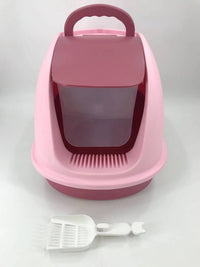 Thumbnail for YES4PETS XL Portable Hooded Cat Toilet Litter Box Tray House with Charcoal Filter and Scoop Pink