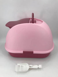 Thumbnail for YES4PETS XL Portable Hooded Cat Toilet Litter Box Tray House with Charcoal Filter and Scoop Pink