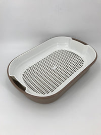 Thumbnail for YES4PETS Large Portable Cat Toilet Litter Box Tray with Scoop and Grid Tray Brown