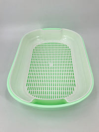 Thumbnail for YES4PETS Large Portable Cat Toilet Litter Box Tray with Scoop and Grid Tray Green