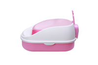 Thumbnail for YES4PETS Large Portable Cat Toilet Litter Box Tray with Scoop and Grid Tray Pink