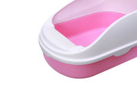 Thumbnail for YES4PETS Large Portable Cat Toilet Litter Box Tray with Scoop and Grid Tray Pink