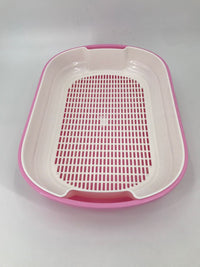 Thumbnail for YES4PETS Large Portable Cat Toilet Litter Box Tray with Scoop and Grid Tray Pink