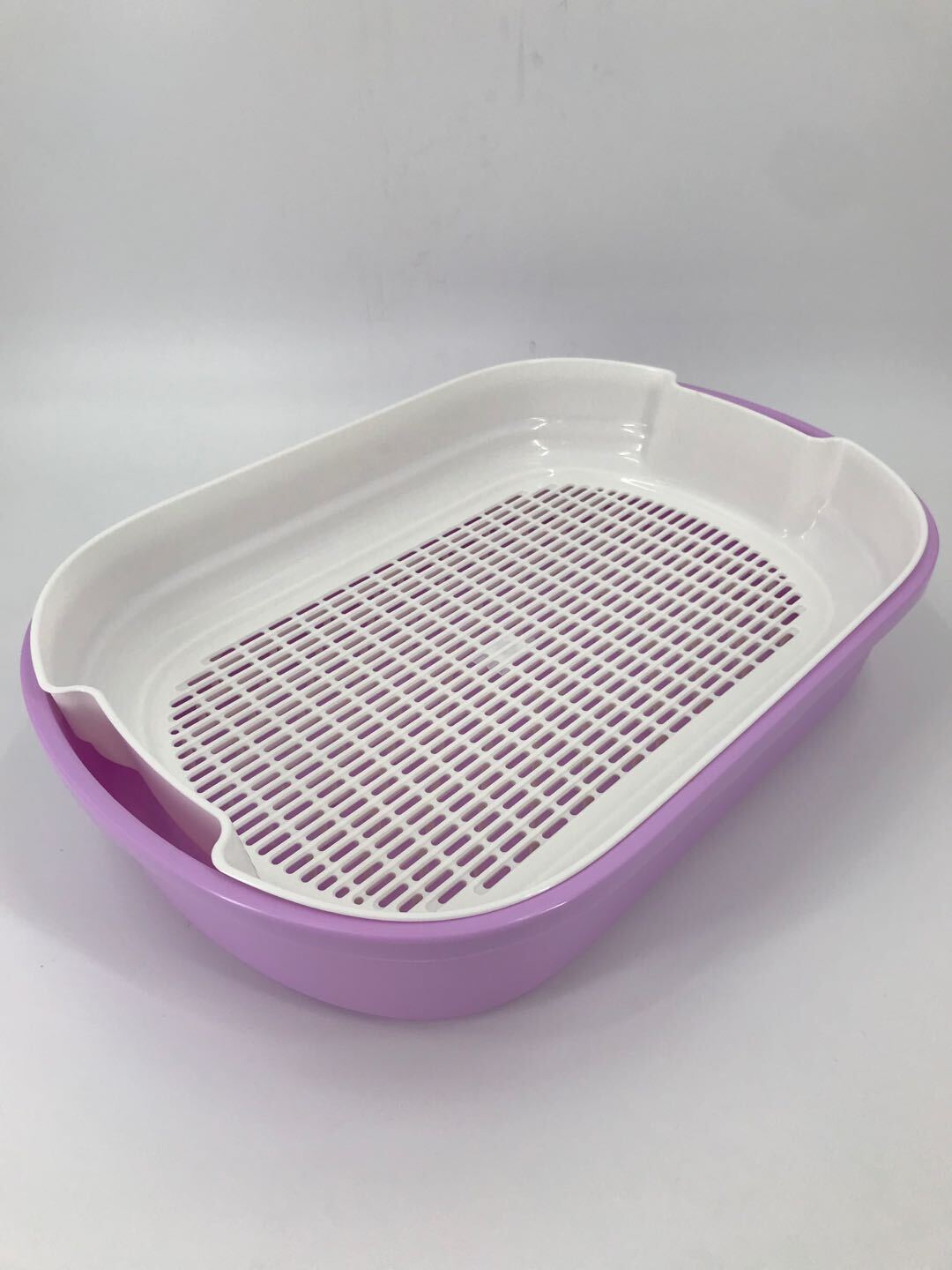 YES4PETS Large Portable Cat Toilet Litter Box Tray with Scoop and Grid Tray Purple