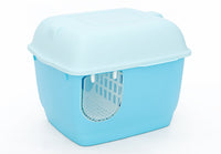 Thumbnail for YES4PETS XL Portable Hooded Cat Toilet Litter Box Tray House with Handle and Scoop Blue