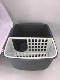 Thumbnail for YES4PETS XL Portable Hooded Cat Toilet Litter Box Tray House with Handle and Scoop Grey