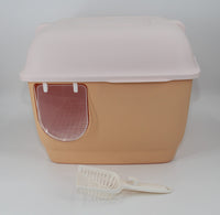 Thumbnail for XL Portable Hooded Cat Toilet Litter Box Tray House with Handle and Scoop Orange