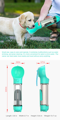 Thumbnail for YES4PETS 4 in 1 Portable Pet Dog Puppy Cat Drinking Mug Water Feeder Bottle Valve Travel Bottle Blue