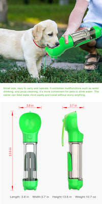 Thumbnail for YES4PETS  4 in 1 Portable Pet Dog Puppy Cat Drinking Mug Water Feeder Bottle Valve Travel Bottle Green