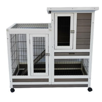 Thumbnail for YES4PETS Rabbit Hutch Cat House Cage Guinea Pig Ferret Cage With Wheels