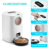 Thumbnail for YES4PETS 4.5L Visible Automatic Digital Pet Dog Cat Feeder Food Bowl Dispenser