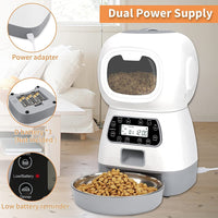 Thumbnail for YES4PETS 3.5L Visible Automatic Digital Pet Dog Cat Feeder Food Bowl Dispenser