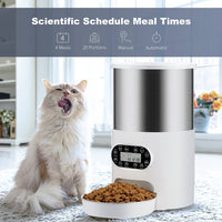 Thumbnail for YES4PETS Electric Automatic Pet Dog Cat Rabbit Feeder Stainless Steel 4.5L Dispenser