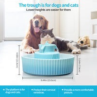 Thumbnail for YES4PETS Blue Ceramic Electric Pet Water Fountain Dog Cat Water Feeder Bowl Dispenser