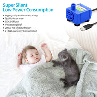 Thumbnail for YES4PETS Blue Ceramic Electric Pet Water Fountain Dog Cat Water Feeder Bowl Dispenser