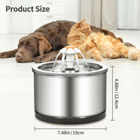 Thumbnail for YES4PETS Automatic Electric Pet Water Fountain Dog Cat Stainless Steel Feeder Bowl Dispenser