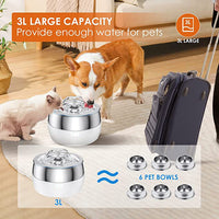 Thumbnail for YES4PETS 3L Automatic Electric Pet Water Fountain Dog Cat Stainless Steel Feeder Bowl Dispenser White