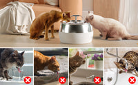 Thumbnail for YES4PETS 3L Automatic Electric Pet Water Fountain Dog Cat Stainless Steel Feeder Bowl Dispenser White