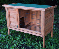 Thumbnail for YES4PETS Single Wooden Pet Rabbit Hutch Guinea Pig Cage with Slide out Tray