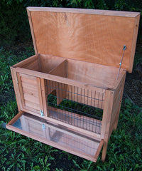 Thumbnail for YES4PETS Single Wooden Pet Rabbit Hutch Guinea Pig Cage with Slide out Tray