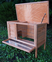 Thumbnail for YES4PETS Single Wooden Pet Rabbit Hutch Guinea Pig Cage with Slide out Tray