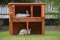 Thumbnail for YES4PETS Double Storey Rabbit Hutch Guinea Pig Cage , Ferret cage W Pull Out Tray