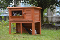Thumbnail for YES4PETS Double Storey Rabbit Hutch Guinea Pig Cage , Ferret cage W Pull Out Tray
