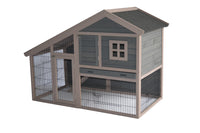 Thumbnail for YES4PETS Grey Chicken Coop Rabbit Hutch Ferret Cage Hen Chook House