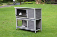 Thumbnail for YES4PETS 110cm XL Double Storey Rabbit Hutch Guinea Pig Cage , Ferret Cat cage W Wheel & Pull Out Tray