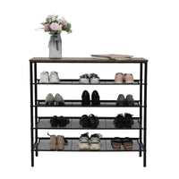 Thumbnail for YES4HOMES 5-Tier Medium Shoe Rack Shelf Stand Flat & Slant Adjustable Storage Organizer