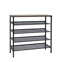 Thumbnail for YES4HOMES 5-Tier Medium Shoe Rack Shelf Stand Flat & Slant Adjustable Storage Organizer