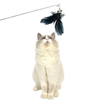 Thumbnail for YES4PETS  2 X Pet Cat Toys Retractable Feathers Teaser Cat Stick Interactive Play