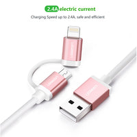 Thumbnail for UGREEN Micro-USB to USB Cable with MFI Certified iPhone Adapter 1M (30470)