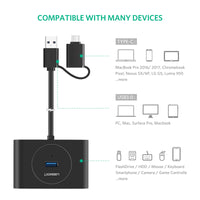 Thumbnail for UGreen USB 3.0 Hub With Type C port Black 1M 40850
