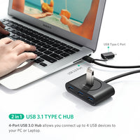 Thumbnail for UGreen USB 3.0 Hub With Type C port Black 1M 40850