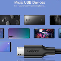 Thumbnail for UGREEN USB 2.0 A to Micro USB Cable Nickel Plating 1m Black 60136