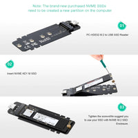 Thumbnail for CHOETECH PC-HDE02 M.2 to USB SSD Reader (Enclosure only) Supports M-Key (PCI-E NVMe-based)