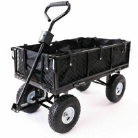 Thumbnail for Garden Dump Rolling Mesh Cart with Heavy Duty Steel Frame,10 Inch Pneumatic Tires Maximum Load Capacity of 300 Kg (Black)