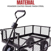 Thumbnail for Garden Dump Rolling Mesh Cart with Heavy Duty Steel Frame,10 Inch Pneumatic Tires Maximum Load Capacity of 300 Kg (Black)