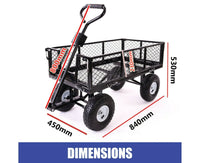 Thumbnail for Garden Dump Rolling Mesh Cart with Heavy Duty Steel Frame,10 Inch Pneumatic Tires Maximum Load Capacity of 300 Kg (Black)