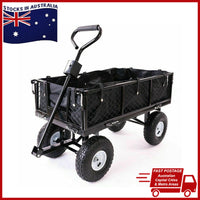 Thumbnail for Garden Dump Rolling Mesh Cart with Heavy Duty Steel Frame,10 Inch Pneumatic Tires Maximum Load Capacity of 300 Kg (Black)