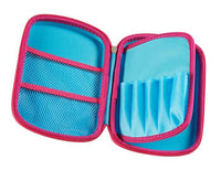 Thumbnail for Tinc Two-Colour Hard Top Pencil Case : Blue With Pink Zip