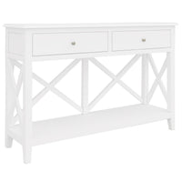 Thumbnail for Daisy Console Hallway Entry Table 120cm Solid Acacia Timber Wood Hampton - White