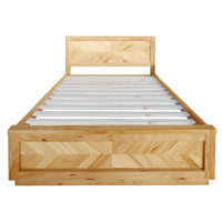 Thumbnail for Rosemallow Queen Size Bed Parquet Solid Messmate Timber Wood Frame Mattress Base