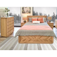 Thumbnail for Rosemallow Queen Size Bed Parquet Solid Messmate Timber Wood Frame Mattress Base