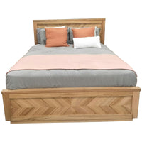 Thumbnail for Rosemallow Queen Size Bed Parquet Solid Messmate Timber Wood Frame Mattress Base