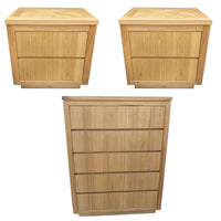 Thumbnail for Rosemallow 2pc Bedside 1 Tallboy Bedroom Package Chest of Drawers Set Cabinet