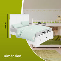 Thumbnail for Celosia Queen Size Bed Frame Timber Mattress Base With Storage Drawers - White